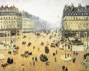 Mist of the French Theater Square Camille Pissarro